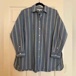 Madewell Striped Long Sleeve Dress Shirt Button NWOT✨ XXS-S oversized